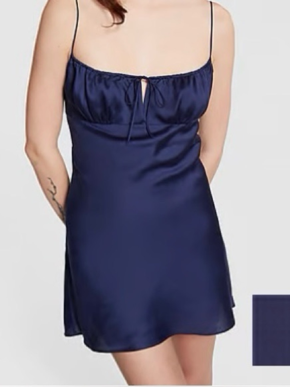 PINK Victoria's Secret Navy Satin nightgown